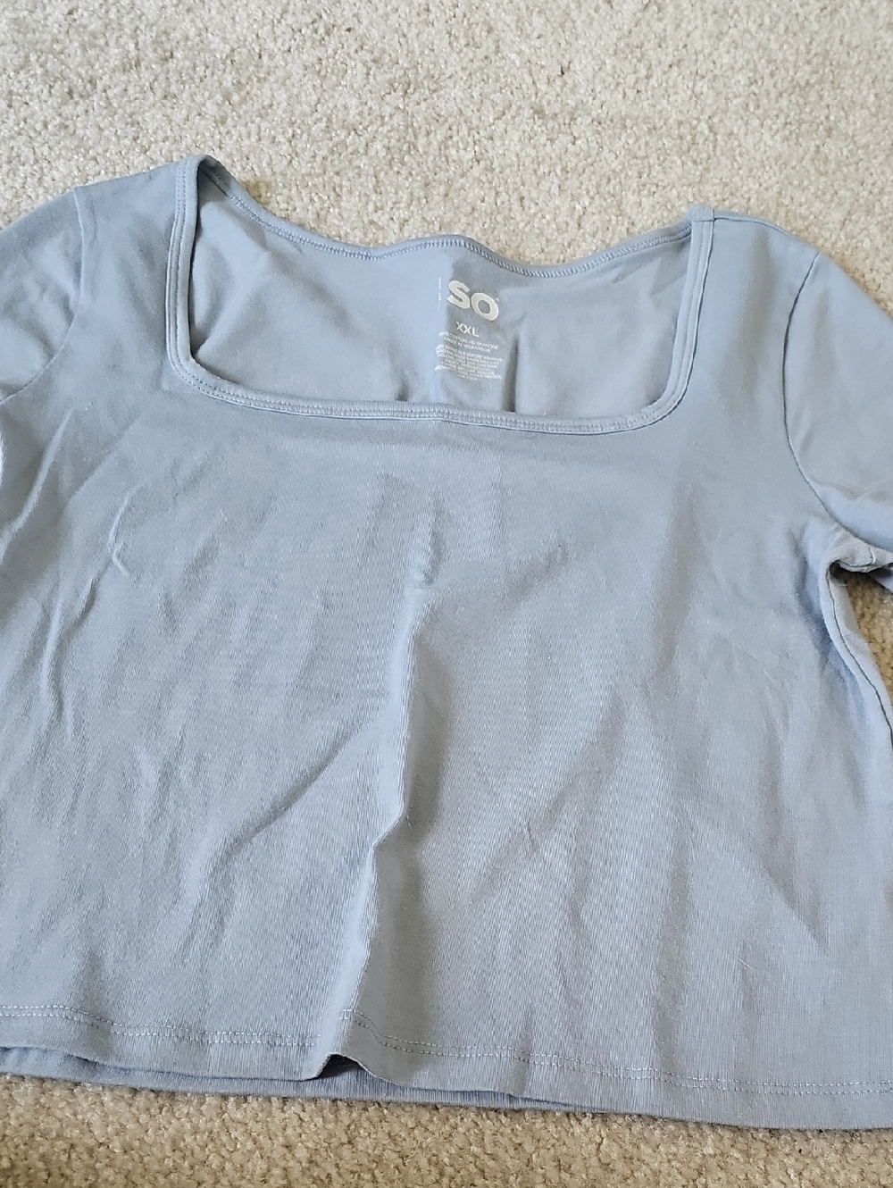 Cropped light blue SO top